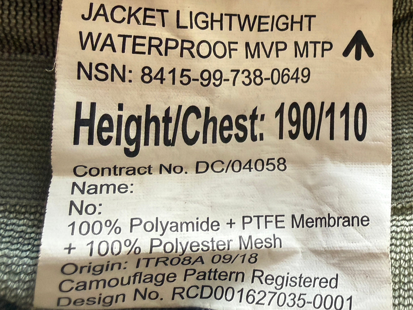 Waterproof Lightweight MVP MTP Gore-Tex "Gary" Jacket Gen 2