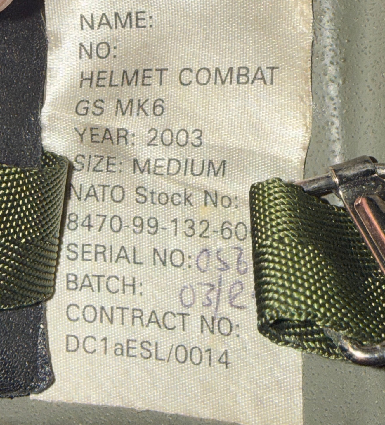 British Army MK6 GS Helmet